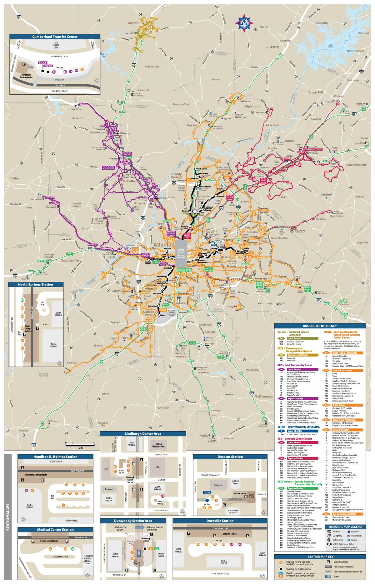 Mappa dei trasporti di Atlanta