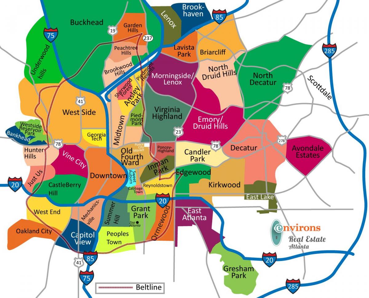 Mappa dei quartieri di Atlanta